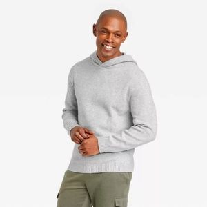 Goodfellow & Co Large Grey Hooded Pullover Sweatshirt